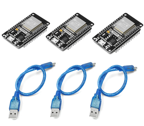 Yixoo 3 Pieces of Esp32 Cp2102 Wifi and Bluetooth 4.2 Ble Nodemcu with Micro USB Cable