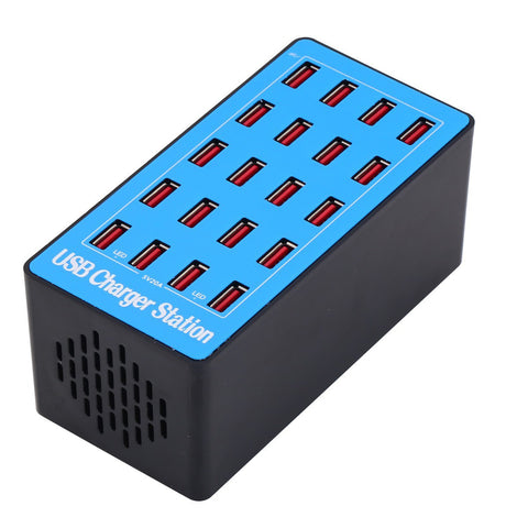 Yixoo MX542 Estación de Carga USB 20 Puertos 100W, Hub Cargador Múltiple Universal 5V/20A para iPhone Samsung iPad Tabletas, Adaptador Inteligente con Protección para Oficina Hotel y Escuela