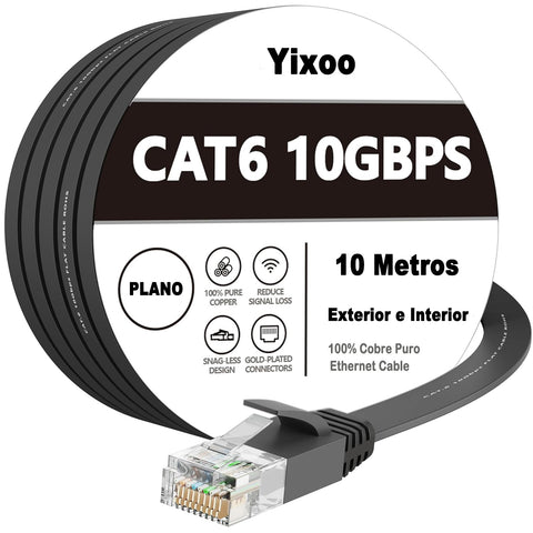 Yixoo Cable Red Flat Category 6 Cat6 Rj45 Utp 10meters