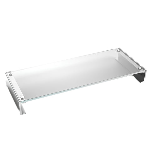 Yixoo Monitor stand, monitor riser base, aluminum alloy extended office desk, tempered glass computer keyboard storage