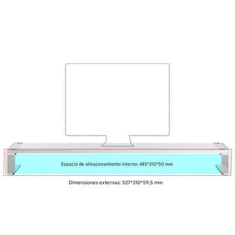Yixoo Monitor stand, monitor riser base, aluminum alloy extended office desk, tempered glass computer keyboard storage
