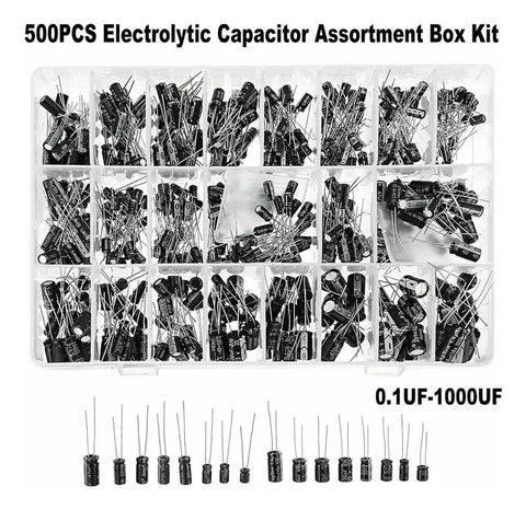Yixoo Electrolytic Capacitor Kit 24 Values 500pcs 0.1-1000uf