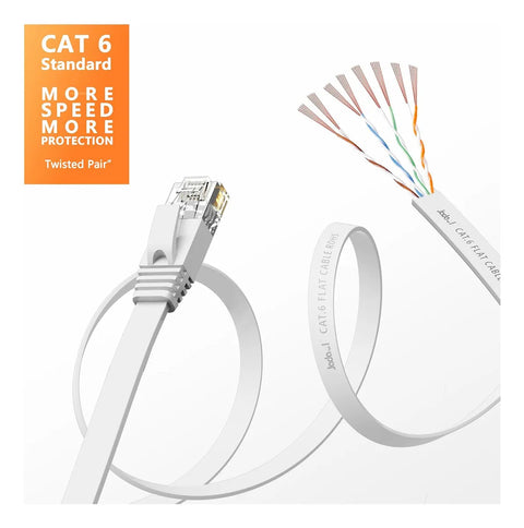 Yixoo 30 Meter Flat Network Cable Category 6 Cat6 Cat6 Rj45 Utp Ethernet White
