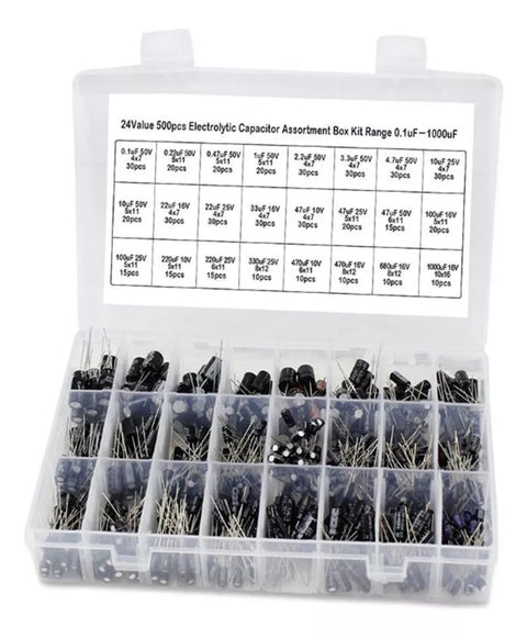 Yixoo Electrolytic Capacitor Kit 24 Values 500pcs 0.1-1000uf