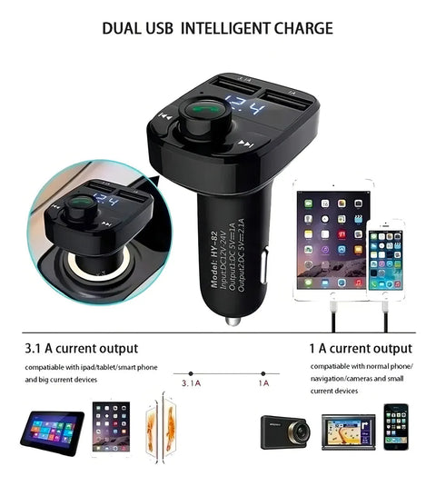 Fm Bluetooth Mp3 Usb Tf Wam Auto Charger Radio Transmitter