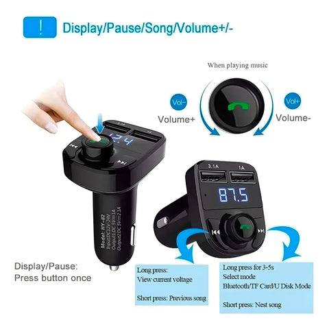 Fm Bluetooth Mp3 Usb Tf Wam Auto Charger Radio Transmitter