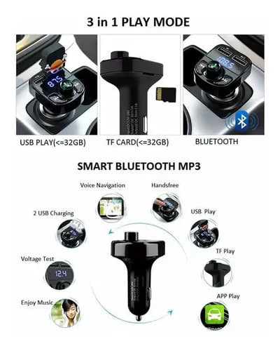 Fm Bluetooth Mp3 Usb Tf Wam Auto Charger Radio Transmitter