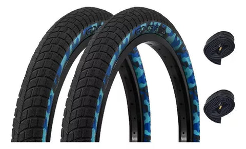 Yixoo Two 20 x 2.125 Camo R-20 BMX Cross Blue Tires