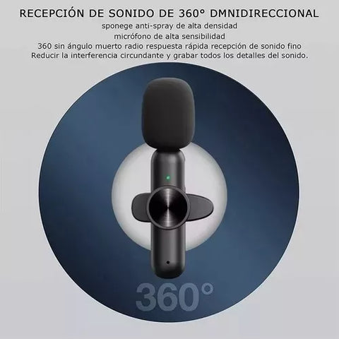 Yixoo DSH-01 Wireless Lavalier Microphone for iPhone, iPad, and Android - Black