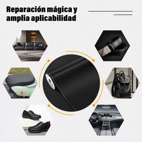 Yixoo Self-adhesive patch for vinyl and leather repair in black