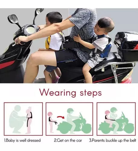 Yixoo Motorcycle Seat Belt for Children. Black