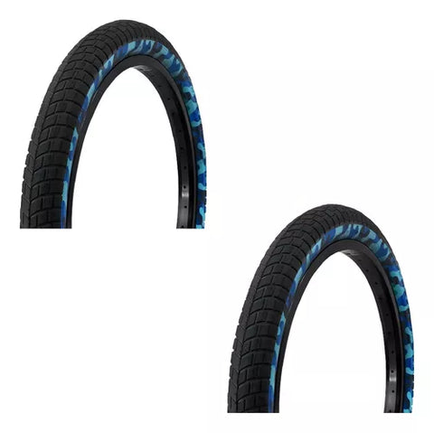 Yixoo Two 20 x 2.125 Camo R-20 BMX Cross Blue Tires