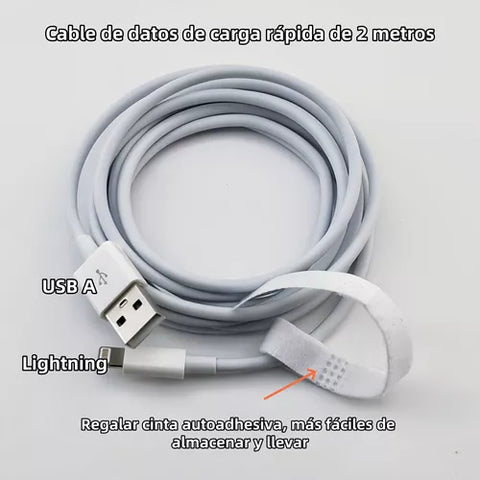 Yixoo 2m Cable For iPhone 5 6 7 8 X 12 13 14 iPad Fast Charging Set