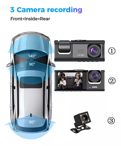 Yixoo 2-channel front and rear panel camera with bracket