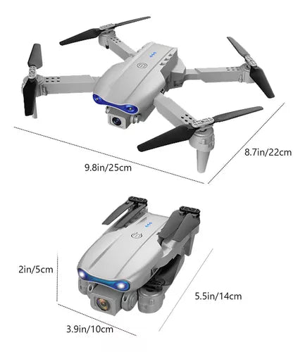 Yixoo WRJ-S96 Mini Professional Drone Gray 4K Dual Camera 360 Degree Rotation Supports Photos and Videos