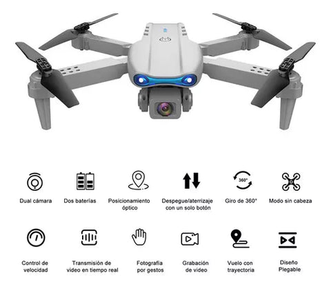 Yixoo WRJ-S96 Mini Professional Drone Gray 4K Dual Camera 360 Degree Rotation Supports Photos and Videos