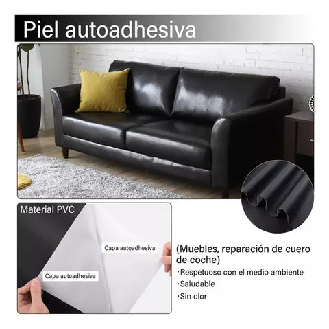 Yixoo Self-adhesive patch for vinyl and leather repair in black