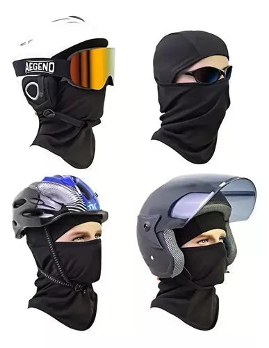 Yixoo Moto Balaclava Cooling Mask Set of 6 for Cycling (Unisex) - Black, One Size with Sun Protection