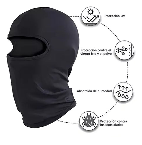 Yixoo Moto Balaclava Cooling Mask Set of 6 for Cycling (Unisex) - Black, One Size with Sun Protection