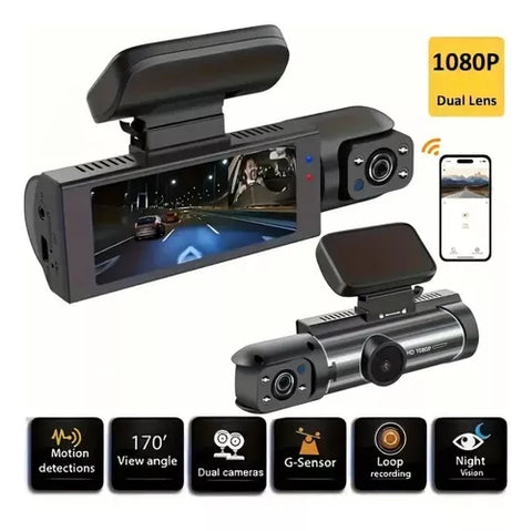 Yixoo 1080p Front and Interior Dashboard Camera for Cars