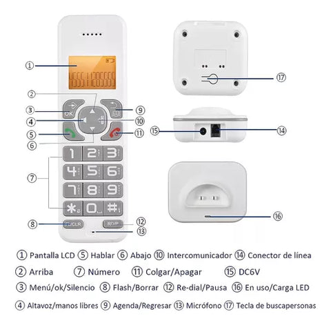 Yixoo D1102b Cordless Phone 127V - White