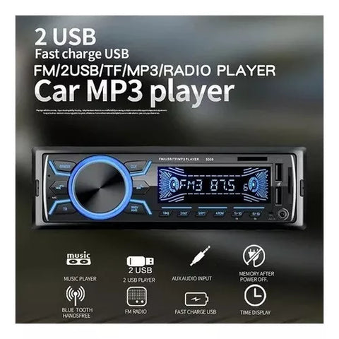 Yixoo Car Stereos MP3 Bluetooth Voice Assistant Fast Charging Screen