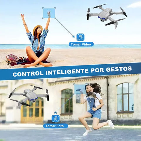 Yixoo WRJ-S96 Mini Professional Drone Gray 4K Dual Camera 360 Degree Rotation Supports Photos and Videos