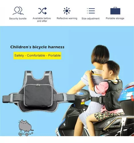 Yixoo Motorcycle Seat Belt for Children. Black
