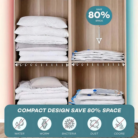 Yixoo Bolsas al Vacío 10 Unidades 100x80cm con Bomba Manual - Almacenamiento para Ropa, Bolsas de Guardado Grande，bolsas de almacenamiento，bolsas vacio，bolsas de vacio