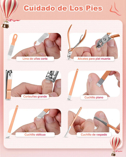 Yixoo Manicura Y Pedicura 24 En 1 Set Manicura Profesional