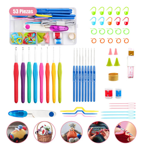 Yixoo Kit De Ganchos Ergonómicos Y Accesorios Para Tejer A Crochet