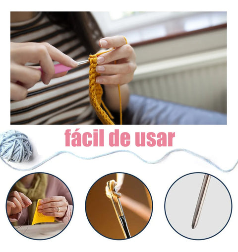 Yixoo Kit De Ganchos Ergonómicos Y Accesorios Para Tejer A Crochet