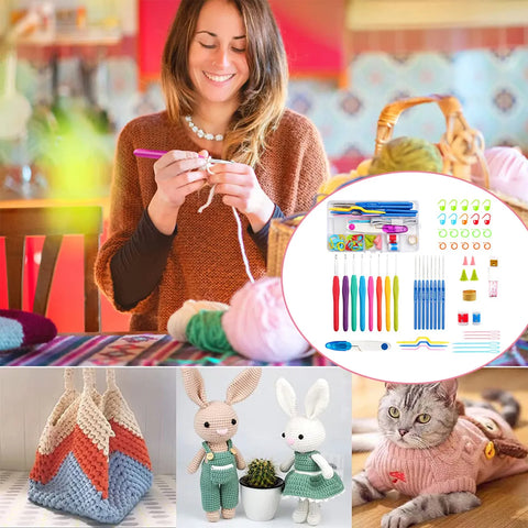 Yixoo Kit De Ganchos Ergonómicos Y Accesorios Para Tejer A Crochet