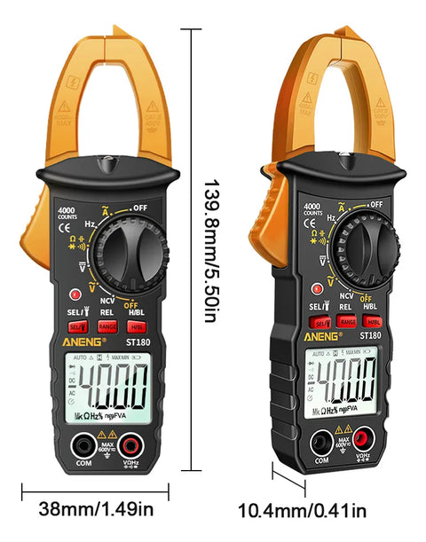 Yixoo Digital Clamp Meter, Aneng Digital Multimeter St180 Yellow Color