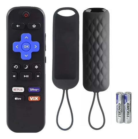 Yixoo Remote Control for Roku, TCL, Hisense, Atvio, Sansui, HKPro, Daewoo, Philips, Polaroid, Onn, Sharp, Element, Westinghouse, Insignia, JVC, RCA, Hitachi, Sanyo Smart TVs + Case