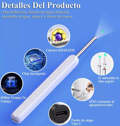 Yixoo Spiral Ear Cleaner with Endoscope Camera