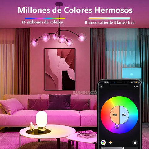 Yixoo 4 Intelligent RGBCW E27 9W 2.4G WiFi Multicolor LED Bulbs Compatible with Alexa, Google, and Siri