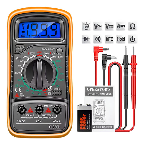Yixoo Professional Digital Multimeter Xl830l Hand Current Meter