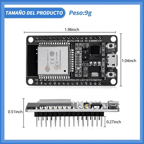 Yixoo 3 Pieces of Esp32 Cp2102 Wifi and Bluetooth 4.2 Ble Nodemcu with Micro USB Cable