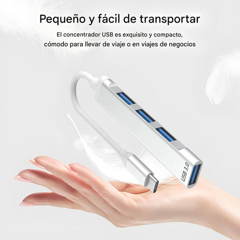 Yixoo USB C to 4 High-Speed USB 3.0/2.0 Ports Hub Adapter for MacBook Pro/Air, iPad Pro, Laptops, PC and Other Devices