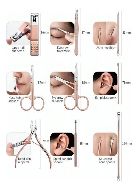 Yixoo Manicura Y Pedicura 24 En 1 Set Manicura Profesional