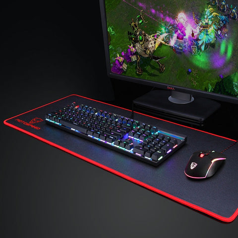 Motospeed V20 Wired Optical USB Gaming Mouse + CK103 104 Key NKRO USB Wired RGB Backlit Mechanical Gaming Keyboard + Non-Slip Rubber Computer Gaming Mouse Pad