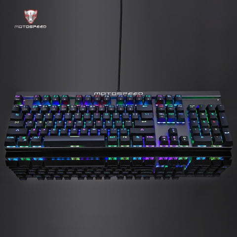 Motospeed V20 Wired Optical USB Gaming Mouse + CK103 104 Key NKRO USB Wired RGB Backlit Mechanical Gaming Keyboard + Non-Slip Rubber Computer Gaming Mouse Pad
