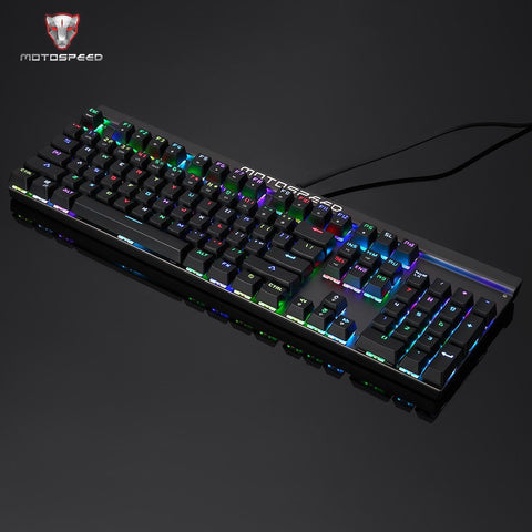 Motospeed V20 Wired Optical USB Gaming Mouse + CK103 104 Key NKRO USB Wired RGB Backlit Mechanical Gaming Keyboard + Non-Slip Rubber Computer Gaming Mouse Pad