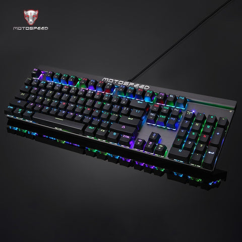 Motospeed V20 Wired Optical USB Gaming Mouse + CK103 104 Key NKRO USB Wired RGB Backlit Mechanical Gaming Keyboard + Non-Slip Rubber Computer Gaming Mouse Pad
