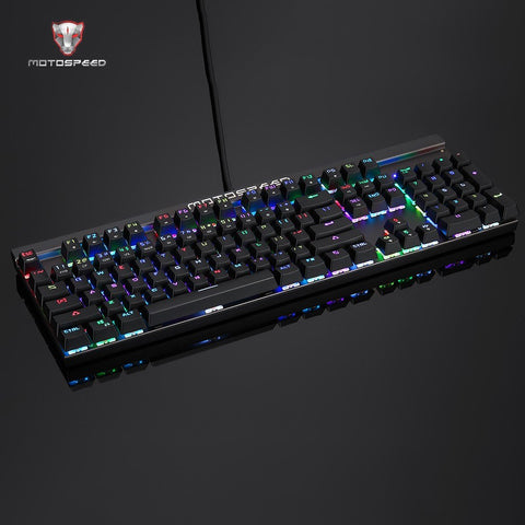 Motospeed V20 Wired Optical USB Gaming Mouse + CK103 104 Key NKRO USB Wired RGB Backlit Mechanical Gaming Keyboard + Non-Slip Rubber Computer Gaming Mouse Pad