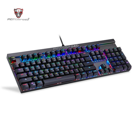 Motospeed V20 Wired Optical USB Gaming Mouse + CK103 104 Key NKRO USB Wired RGB Backlit Mechanical Gaming Keyboard + Non-Slip Rubber Computer Gaming Mouse Pad