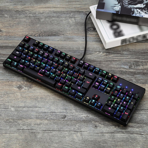 Motospeed CK96 104 Key USB Wired Backlight Mechanical Keyboard +  V30 Wired Optical USB Gaming Mouse