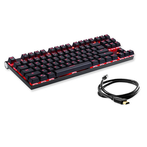 Motospeed V30 Wired Optical USB Gaming Mouse + CK101 87 Key NKRO RGB Backlit Mechanical Gaming Keyboard +  P70 Black Non-Slip Rubber Computer Gaming Mouse Pad