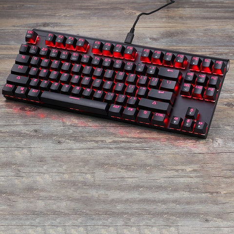 Motospeed V30 Wired Optical USB Gaming Mouse + CK101 87 Key NKRO RGB Backlit Mechanical Gaming Keyboard +  P70 Black Non-Slip Rubber Computer Gaming Mouse Pad